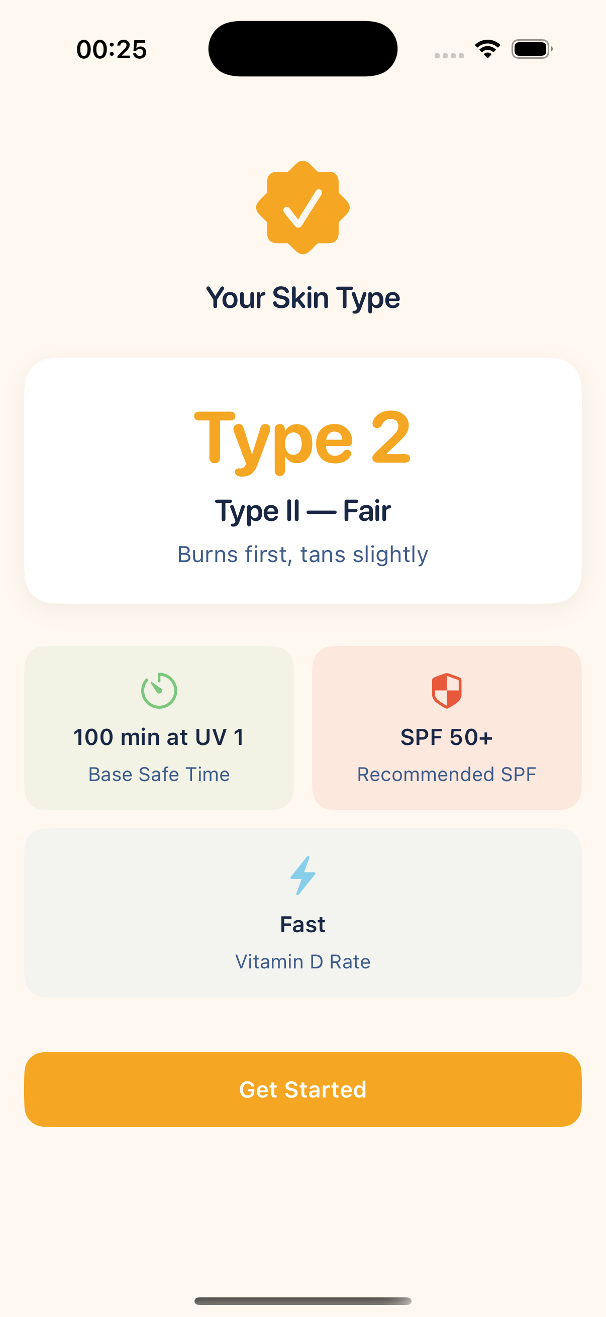 UVwise Skin Profile — Fitzpatrick skin quiz